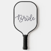Raquette De Pickleball Mariée Script Diamant Moderne Tendance (Verso)