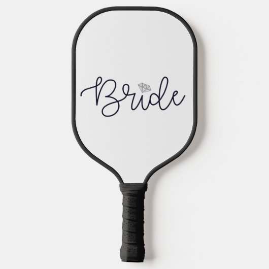 Raquette De Pickleball Mariée Script Diamant Moderne Tendance  (Verso)