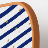 Raquette De Pickleball Marine Bleu et Blanc Marines Stimulés Monogramme m (Détail gauche)