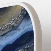 Raquette De Pickleball Marine Blue Geode Monogramme & Nom Personnalisable (Détail gauche)