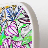 Raquette De Pickleball Marque de bagage de fleurs abstraites joliment col (Détail gauche)