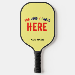 RAQUETTE DE PICKLEBALL MARQUE VÉRIFIÉE JAUNE PASTEL PERSONNALISÉE MODERNE