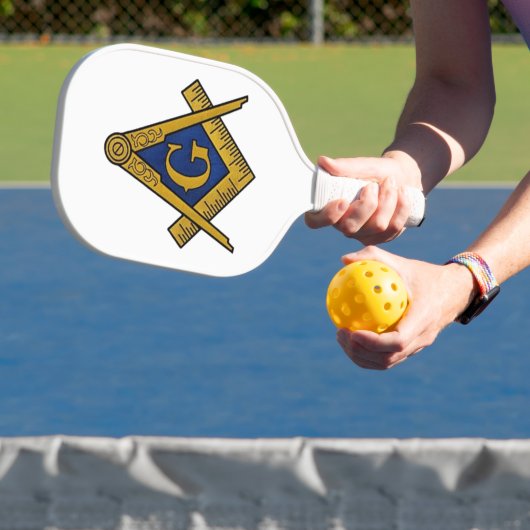 Raquette De Pickleball Masonic Freemasons Carré et boussole (Insitu)