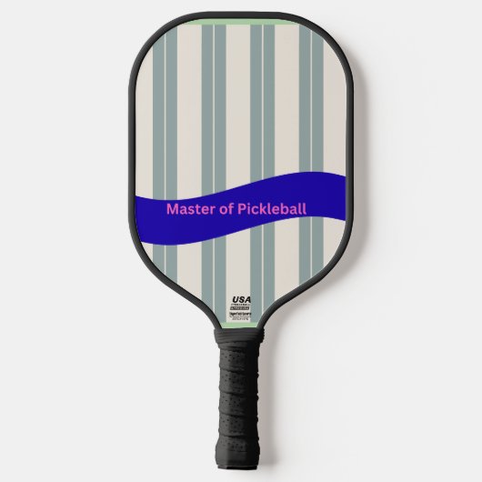Raquette De Pickleball Master of Pickleball Paddle – Blue Wave Stripe  (Verso)