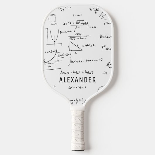 Raquette De Pickleball Mathématiques Noir Blanc Science (Recto)