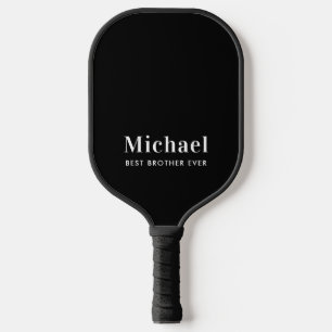 Raquette De Pickleball Meilleur Frère jamais Monogramme Noir