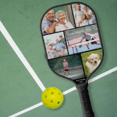 Raquette De Pickleball Meilleur grand-père papa Jamais Photo Collage noir