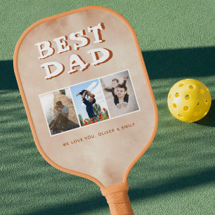 Raquette De Pickleball Meilleur papa Blush Orange Aquarelle 3 Photo Colla
