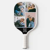 Raquette De Pickleball Meilleur papa Ever 8 photo Collage noir (Verso)