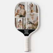 Raquette De Pickleball Meilleur papa Ever 8 photo Collage noir (Recto)