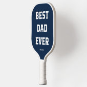 Raquette De Pickleball Meilleur papa jamais | Bold Modern Navy Blue (Gauche)