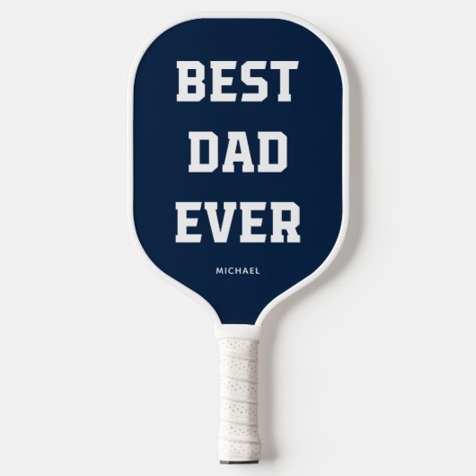 Raquette De Pickleball Meilleur papa jamais | Bold Modern Navy Blue (Recto)