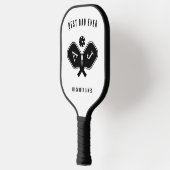 Raquette De Pickleball Meilleur papa jamais noir et blanc Monogramme (Gauche)