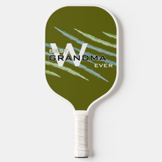 Raquette De Pickleball Meilleure grand-mère avec initiales monogrammes Lu (Recto)