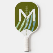 Raquette De Pickleball Meilleure grand-mère, initiales monogrammes, Olive (Recto)