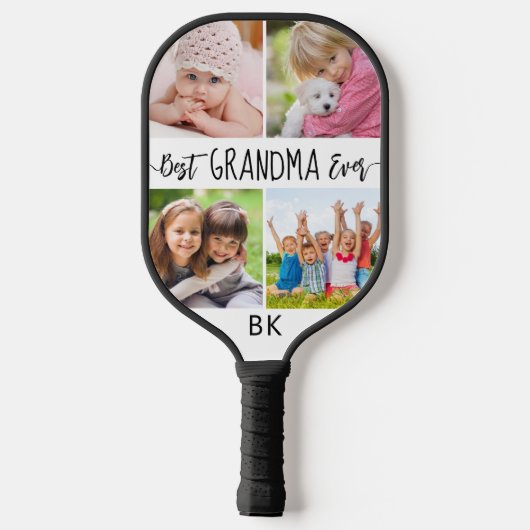 Raquette De Pickleball Meilleure grand-mère jamais 4 Photo Monogramme Cou (Verso)