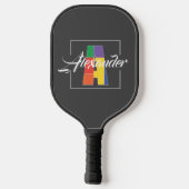 Raquette De Pickleball Meilleure lettre de couleur initiale monogrammée g (Verso)