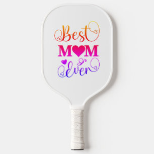 Raquette De Pickleball Meilleure maman jamais coloré Ombre Typographie Sc