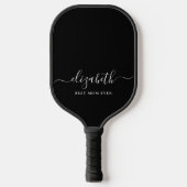 Raquette De Pickleball Meilleure maman jamais Script Monogramme noir (Recto)