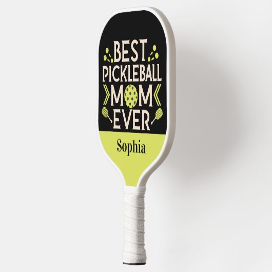Raquette De Pickleball Meilleure maman Pickleball jamais Nom personnalisé (Gauche)