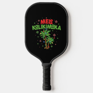 Raquette De Pickleball Mele Kalikimaka Hawaiian Christmas Palm Tree Light