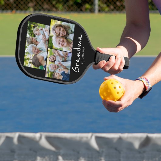 Raquette De Pickleball Mémé a établi un script moderne noir 3 Photo (Insitu)