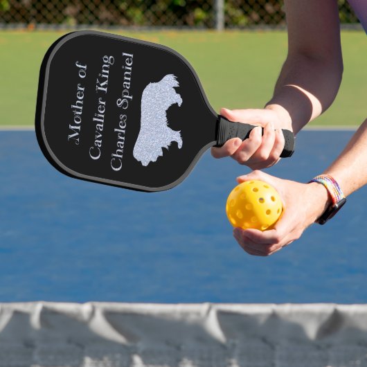 Raquette De Pickleball Mère Du Roi Cavalier Charles Spaniel Argent (Insitu)