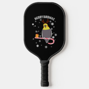 Raquette De Pickleball Merry Birbmas Funny Cockatiel Bird Holiday for Chr
