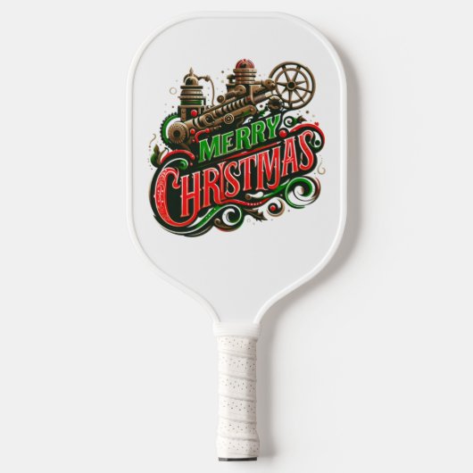 Raquette De Pickleball Merry Christmas steampunk (Recto)