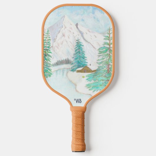 Raquette De Pickleball Merveille d'hiver avec texte (Recto)