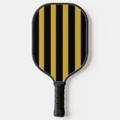 Raquette De Pickleball Metallic Gold Black Strip Custom Name (Verso)