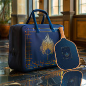 Raquette De Pickleball Midnight Palm Collection Luxe Marine Bleu Logo