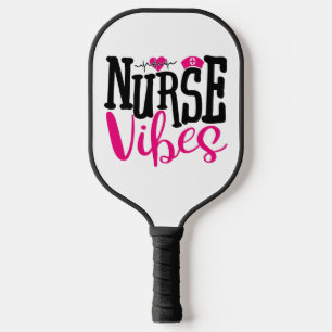 Raquette De Pickleball Mignon infirmière aux vibes roses et noirs Profess