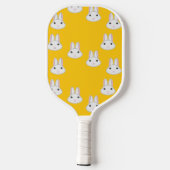 Raquette De Pickleball Mignons visages de lapin sur orange (Verso)