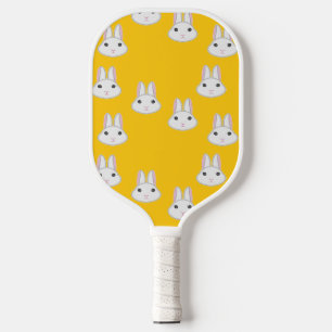 Raquette De Pickleball Mignons visages de lapin sur orange