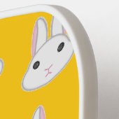 Raquette De Pickleball Mignons visages de lapin sur orange (Détail gauche)