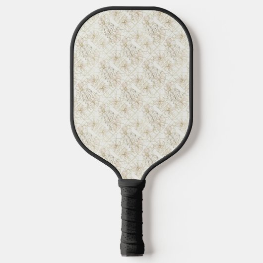 Raquette De Pickleball Minimal Botanical Line Art Pattern (1) (Recto)
