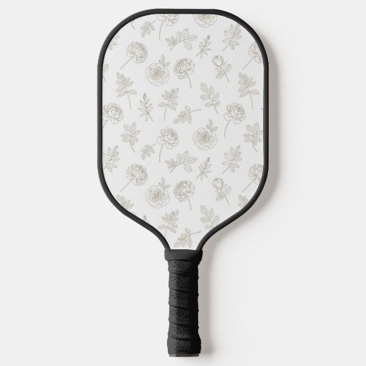 Raquette De Pickleball Minimal Botanical Line Art Pattern (8) (Recto)