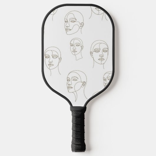 Raquette De Pickleball Minimal Female Face Line Pattern (3) (Recto)