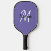 Raquette De Pickleball Minimal Monogramme Violet (Verso)