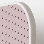Raquette De Pickleball Minimalist Cute Soft Light Pink Brown Polka Dots (Détail gauche)