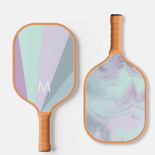 Raquette De Pickleball Minty Turquoise Sorbet Monogramme Moderne Personna