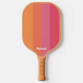 Raquette De Pickleball Minuscules rayures rose et orange modernes personn (Recto)