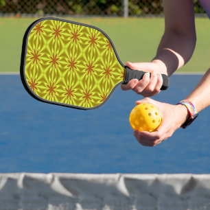 Raquette De Pickleball Modèle Floral Abstrait Jaune Et Orange