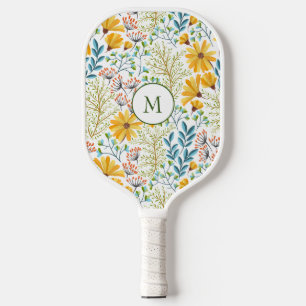 Raquette De Pickleball Modèle floral vintage mignon et féminin
