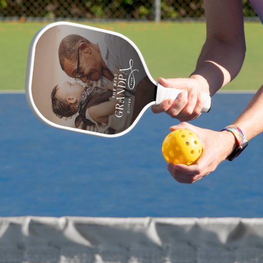 Raquette De Pickleball Modern Best GrandPa Ever Photo Personalized (Insitu)