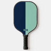 Raquette De Pickleball Modern Blue And Teal Monogram Custom (Recto)