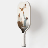 Raquette De Pickleball Modern Custom 2 Photo & Nom de famille (Gauche)