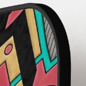 Raquette De Pickleball Modern Cyberpunk Geometric Abstract Pattern  (Détail gauche)