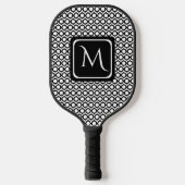 Raquette De Pickleball Modern Geometric Monogram Black White (Recto)